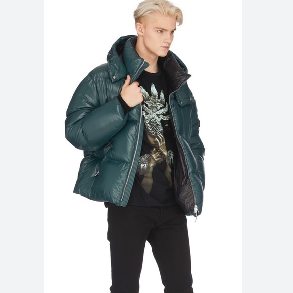 Mackage Other - Mackage Kent Lustrous Light Down Jacket with Hood Men's XL Forest Green